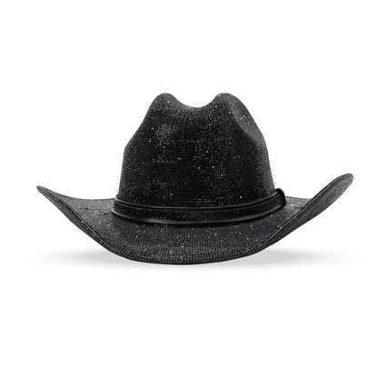 Sombrero Rhinestone Negro UW403
