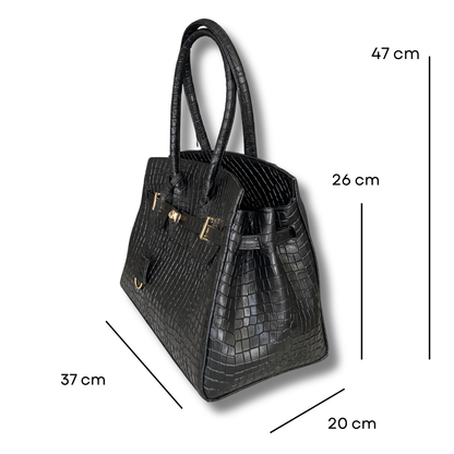 Bolsa Jane Croco Negro UW101
