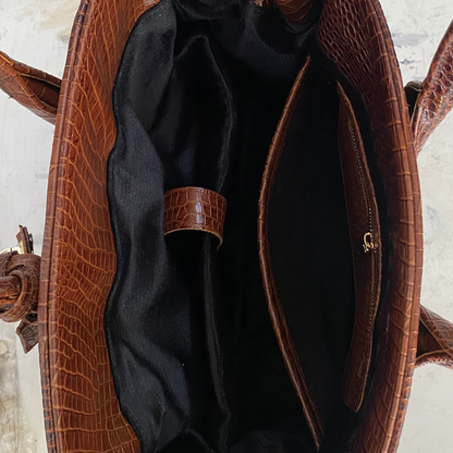 Bolsa Jane Croco Camel UW115